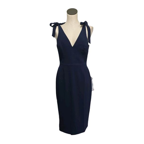 NWT‎ Dress The Population Lita Tie Midi Dress in Midnight Blue Size Medium - Picture 1 of 10